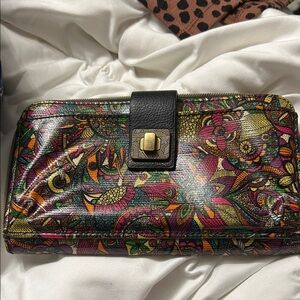 Sakroots Vibrant Floral Wallet with Black Accent